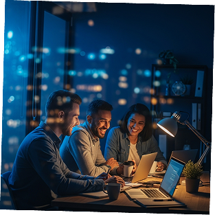 Late night office work